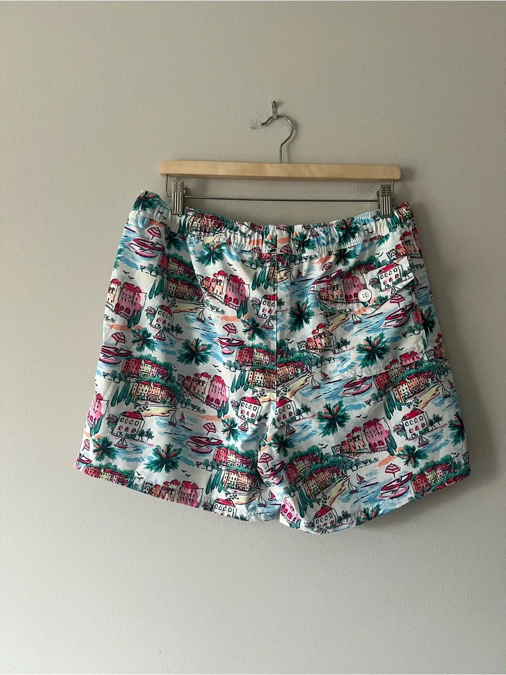 J.Crew Flex Swim Trunks Coastal Print Men’s Large Lined Shorts